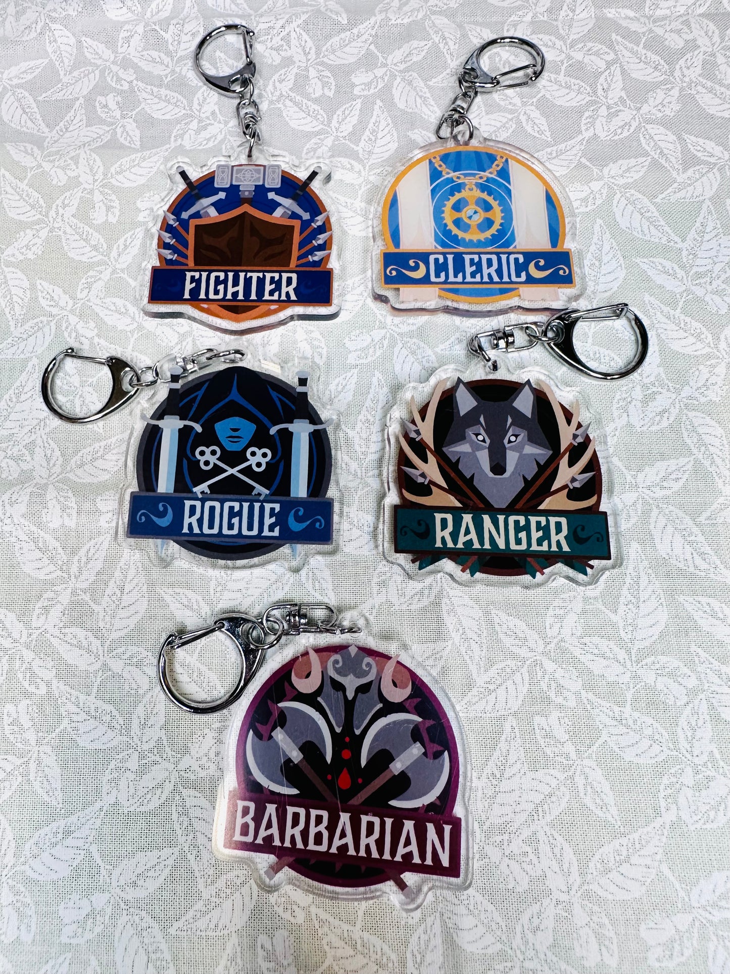 D&D RPG class keychain