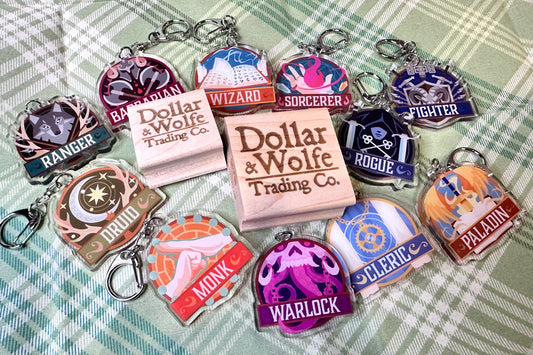 D&D RPG class keychain