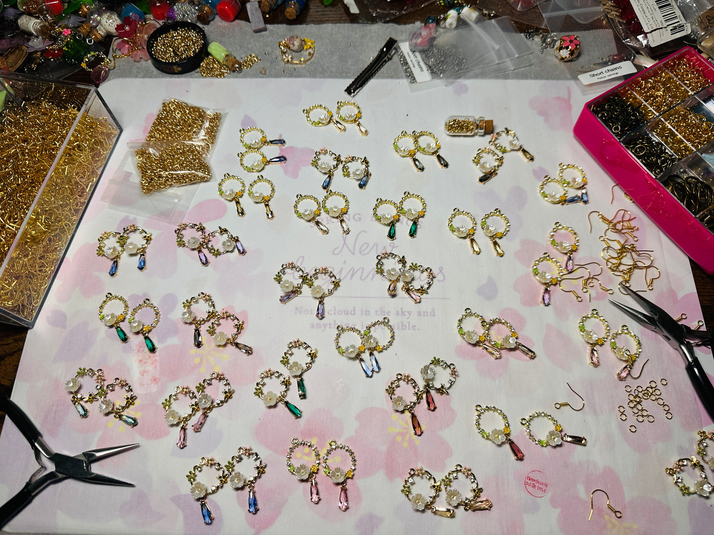 Floral wreath earrings