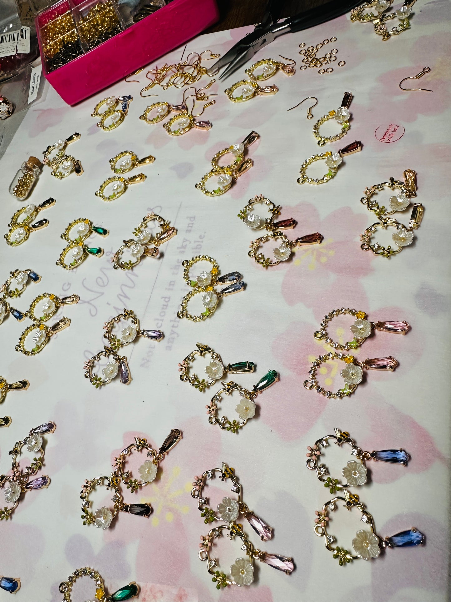 Floral wreath earrings